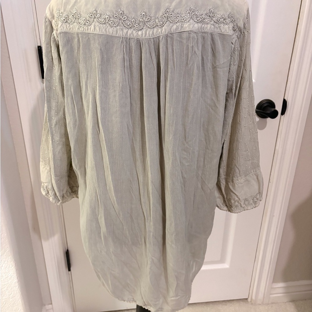 Parsley & Sage Green Embroidered Women's Blouse Top Size L - Picture 4 of 5